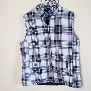 Jane Ashley plaid vest sz m light weight